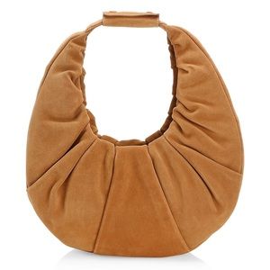 STAUD Tan Moon Suede Hobo Bag